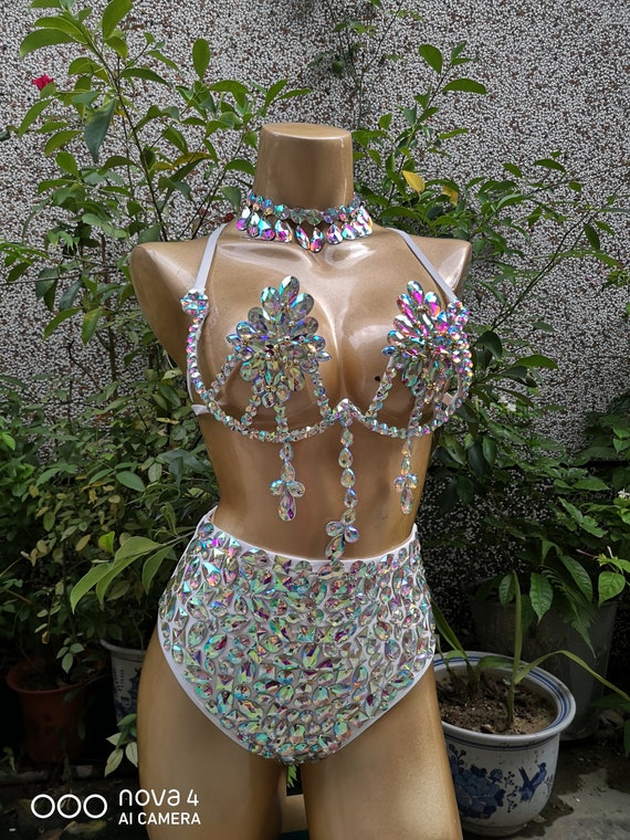 Pearl Mermaid Carnival Bra Rave clothes,rave outfits,edc outfits