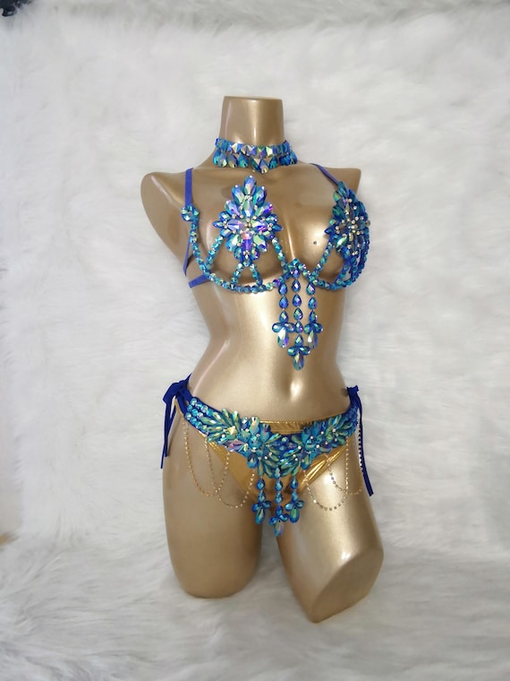 Samba Carnival Wire Bra and Panty Hand Beads Passista Pageant