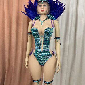 FREE SHIPPING Carnivel Samba costume handmade stones for EDC party total 8 piece image 3