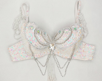 Soutien-gorge de danse orientale fait main avec perles d'Halloween 215