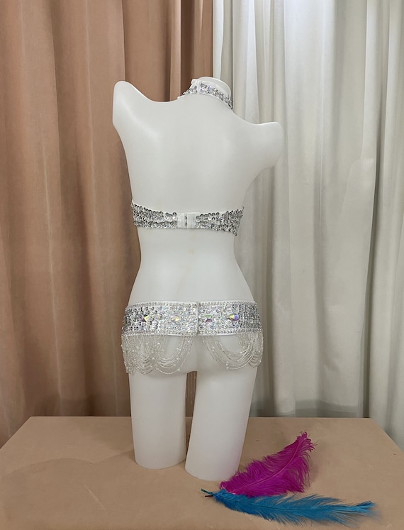 Halloween costumes Hand make Beaded Belly Dance Samba Costume silver color bra belt 3 pcs tf1732 Halloween costumes Hand make Beaded Belly Dance Samba Costume silver color bra belt 3 pcs tf1732