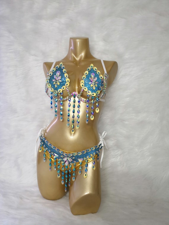 Samba Carnival Wire Bra and Panty Hand Beads Passista Pageant