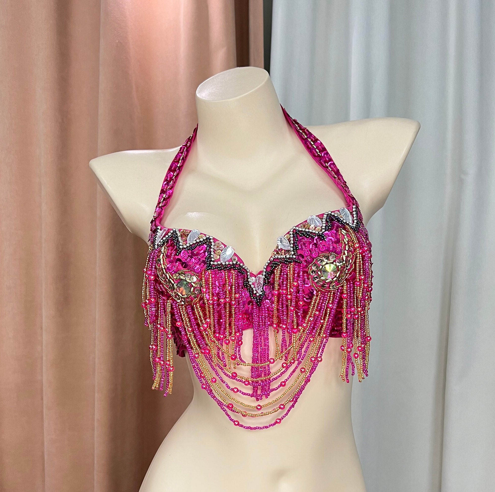 Hand Beaded Belly Dance Samba Costume Bra Only Bra201152 - Etsy