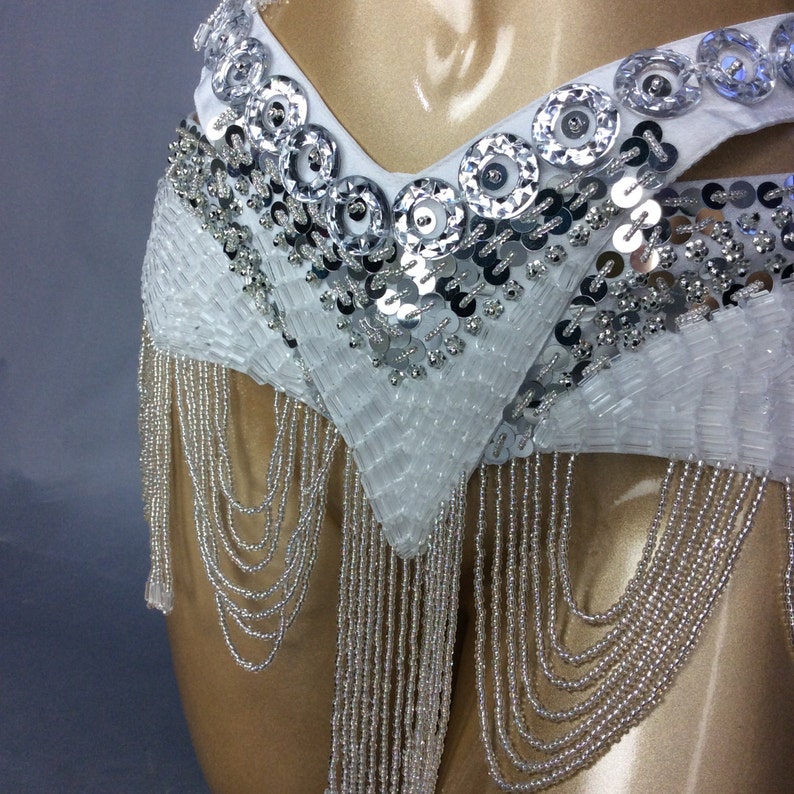 Hand Beaded Belly Dance Samba Costume bra belt skirt 3pcs | Etsy