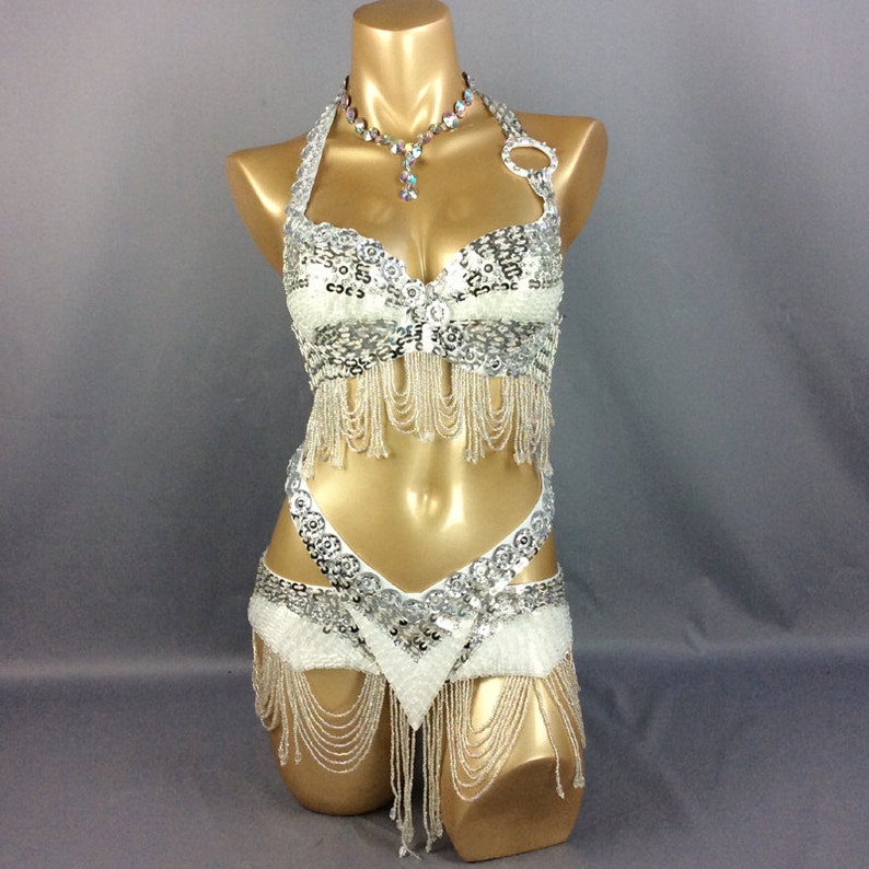 Hand Beaded Belly Dance Samba Costume bra belt skirt 3pcs tf250 34B-40D bra 