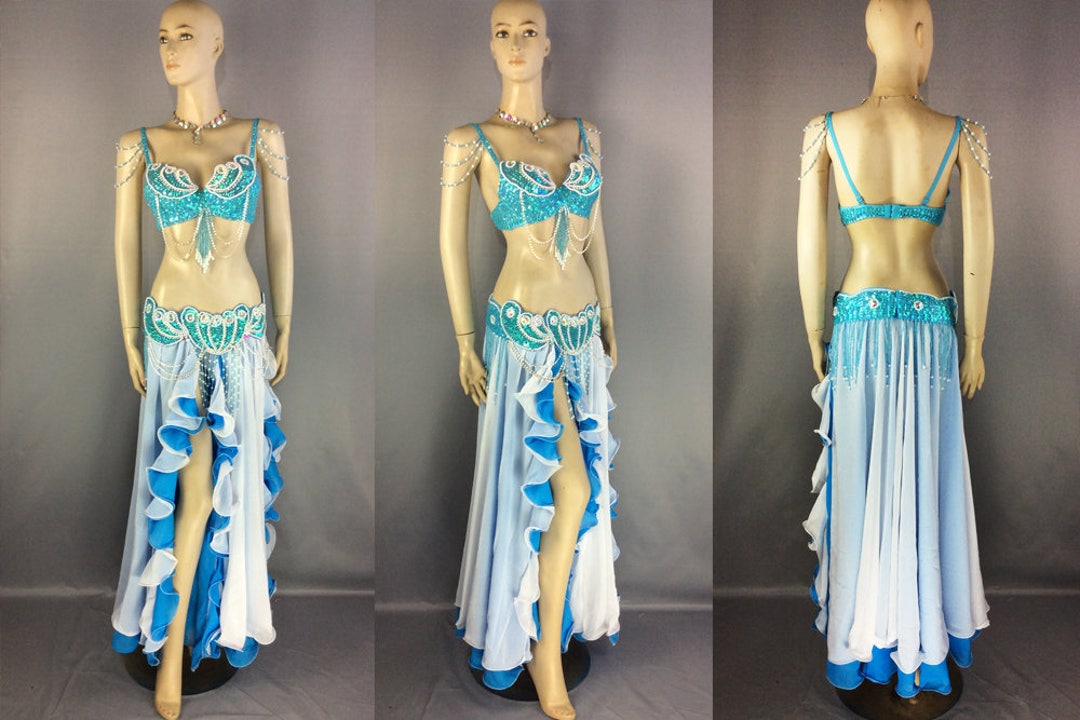 TF2152SK37 Hand Beaded Belly Dance Samba Costume Gold Color - Etsy
