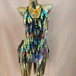 Halloween  Costume Handmade Sequins Bodysuit Performance Leotards 5 colors BS2106