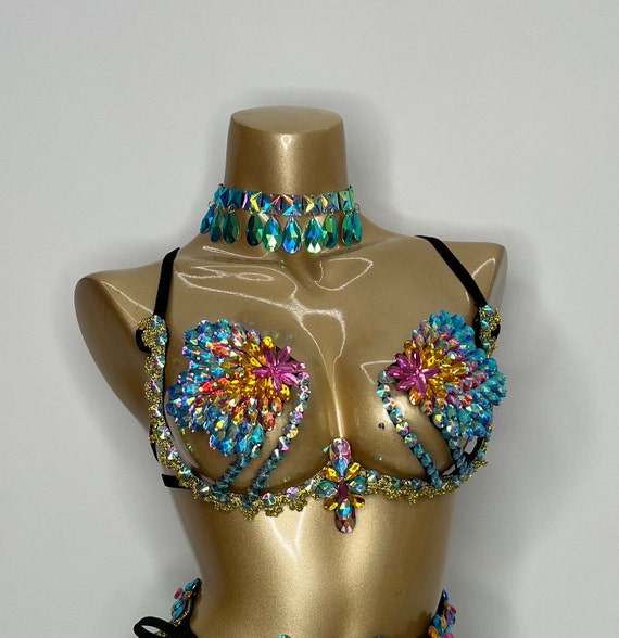 Samba Carnival Wire Bra Rainbow Silver,black Color 