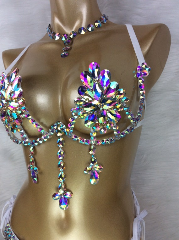 Hand Made Samba Carnival Wire Bra and Panty Hand Beads Passista