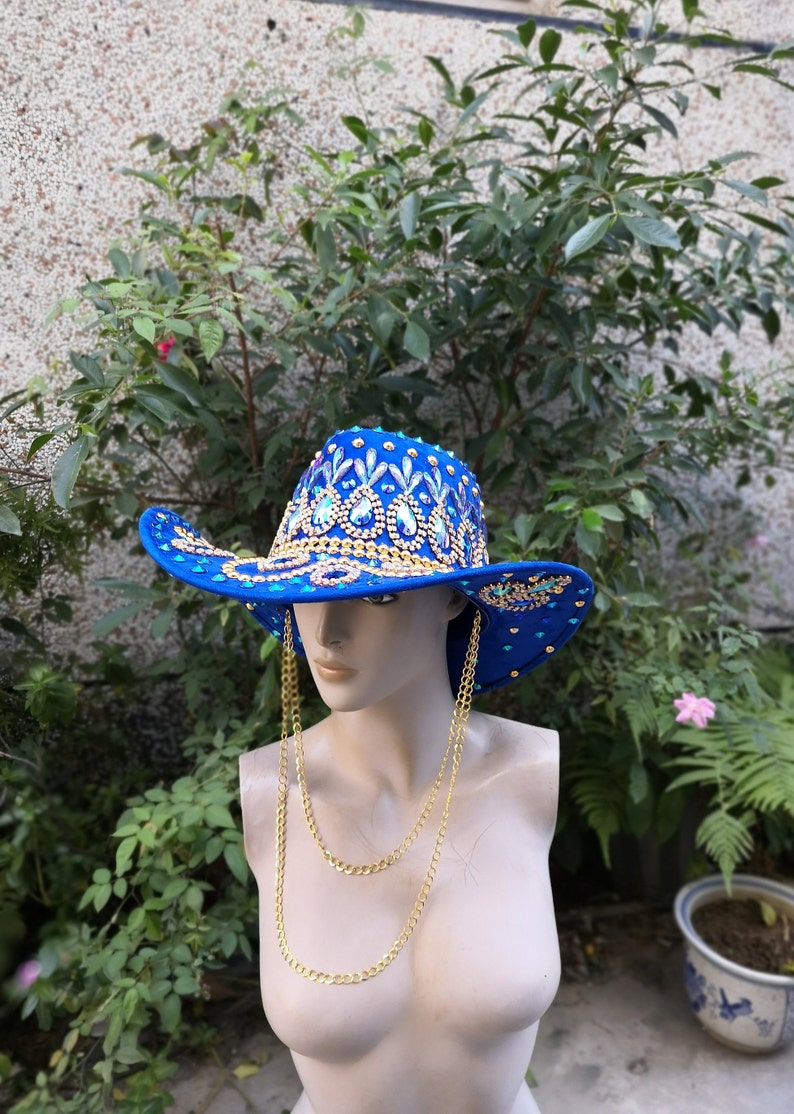 Handmade Captain Hat: festival hat military hat rave cap costume,Carnival #H008 bohemian