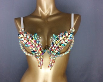 Samba Carnival Wire Bra Rainbow Stone Multi Color BB019-1 