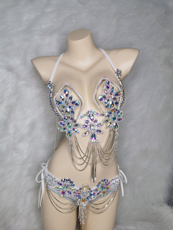 Samba Carnival Wire Bra and Panty Hand Beads Passista Pageant