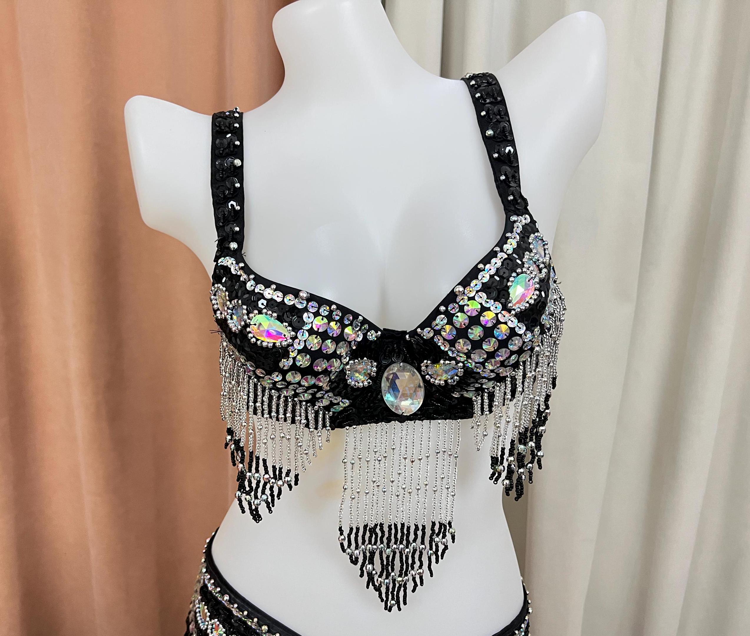 Halloween Dress Hand Beaded Belly Dancing Samba Costume Bra Only 1