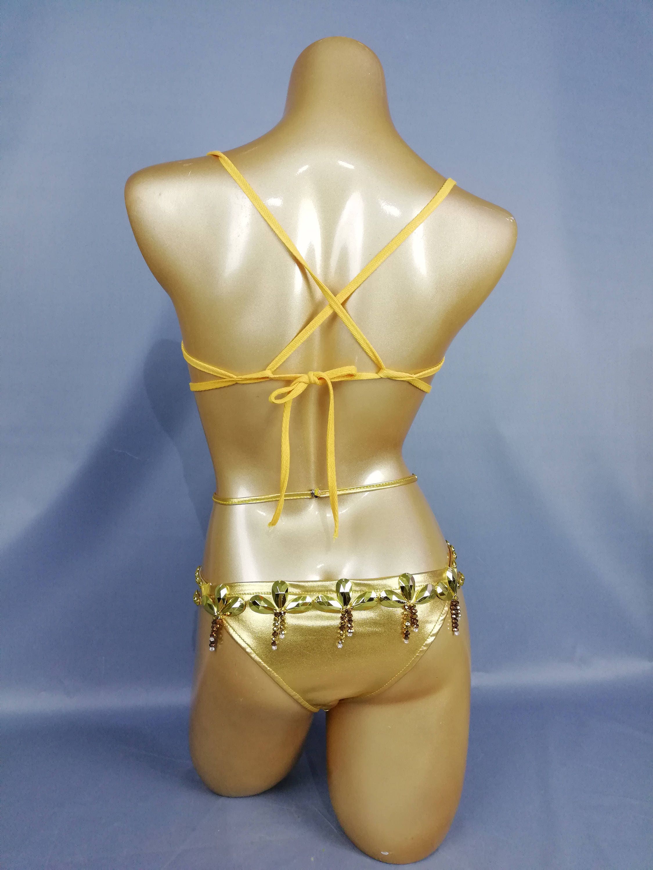 BQYQFXX Sexy Samba Carnival For Women Wire Bra & Belt Stones Samba Suit  (Color : Orange, Size : Bra32B Panty XS) : : Fashion