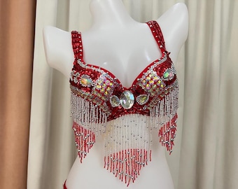 Halloween  dress Hand Beaded Belly Dancing Samba Costume  bra only 1 pcs bra1618