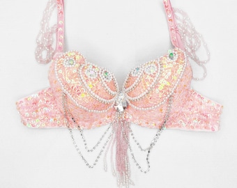 Soutien-gorge de danse orientale fait main avec perles d'Halloween 215