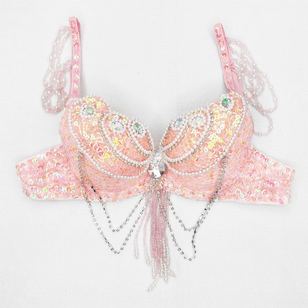 Halloween Belly Dance Pearl Handmade Bra bra215