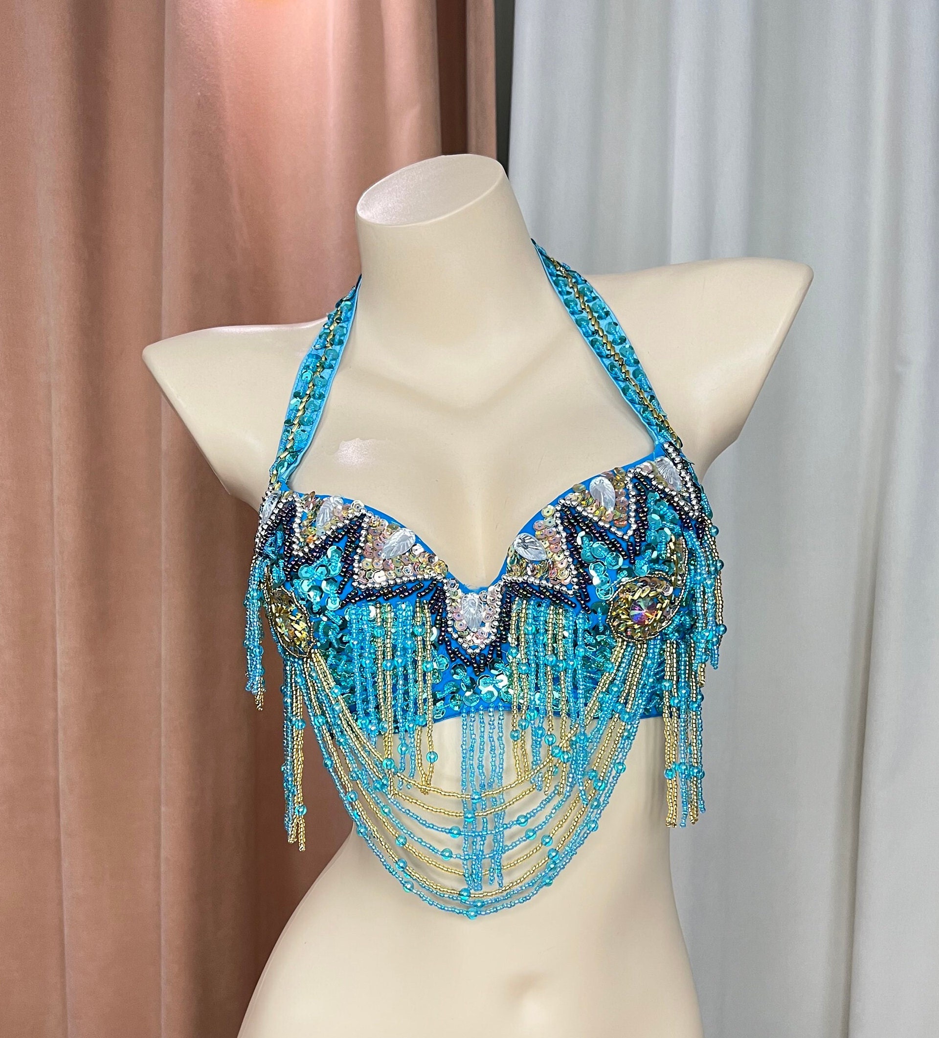 Hand Beaded Belly Dance Samba Costume Bra Only Bra201152 - Etsy