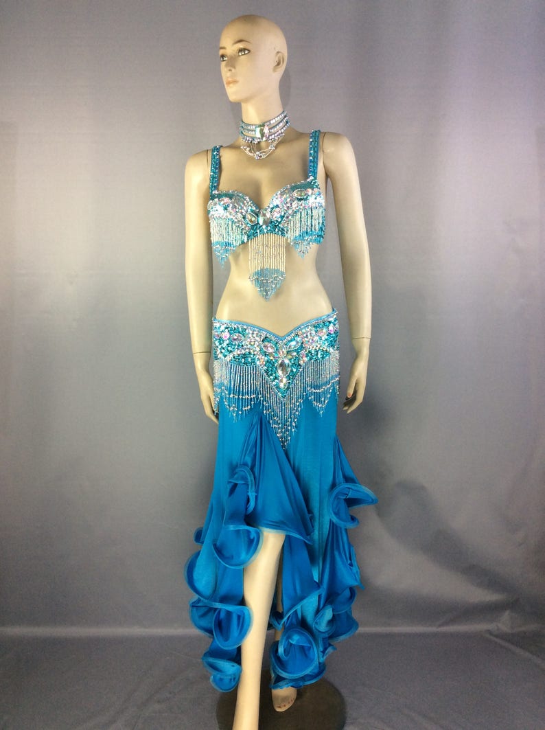 TF1618SK38 Hand Beaded Belly Dance Samba Costume Gold Color - Etsy