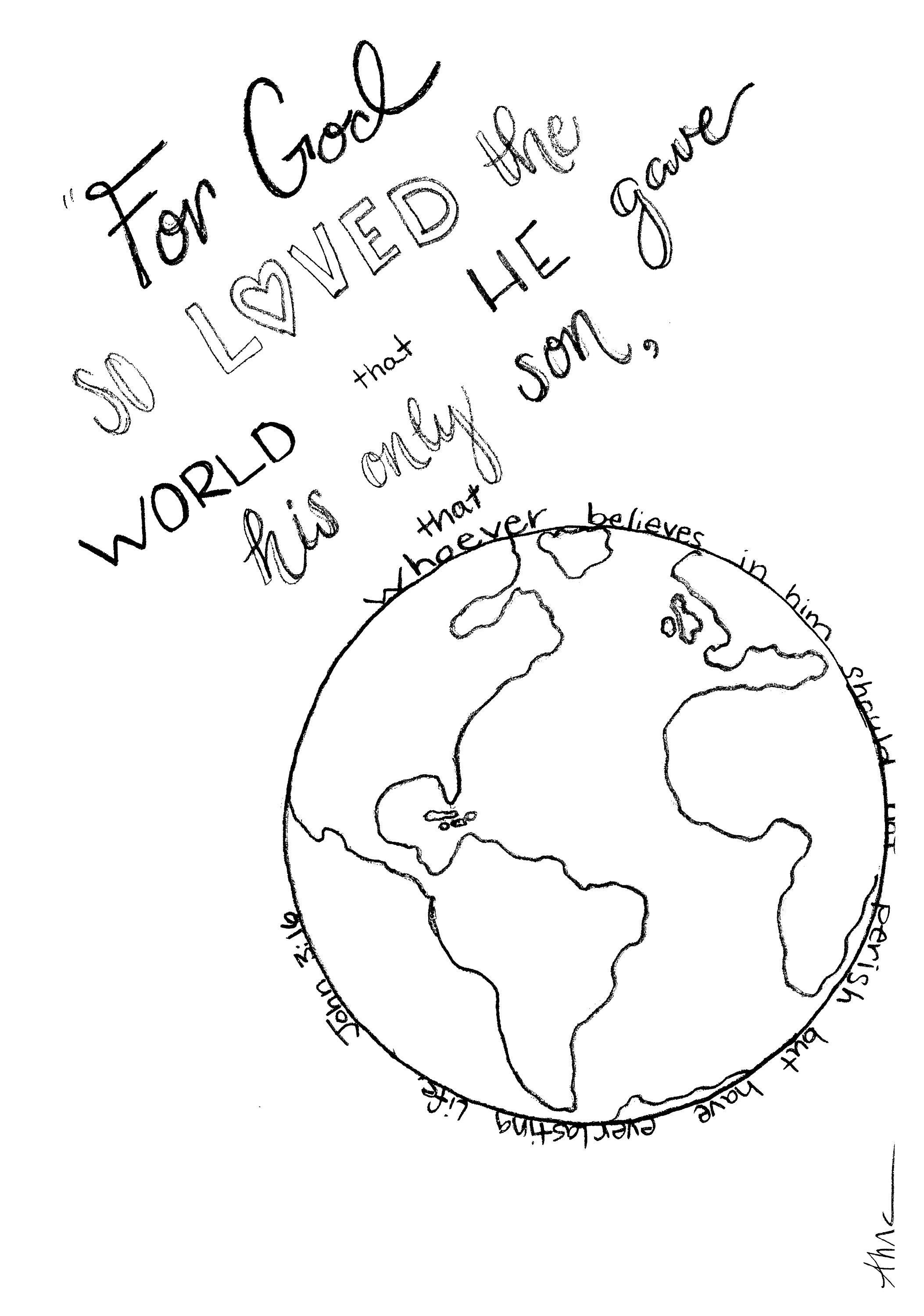 God Is Love John 3 16 Coloring Page Coloring Pages