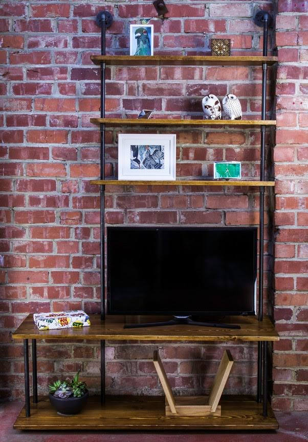Loft Style Industrial Steel Pipe TV Stand With Shelving Etsy UK