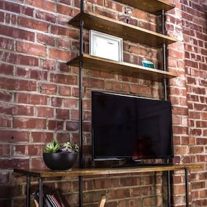 Industrial Gas Pipe TV Stand and Shelving Unit - Custom Orders Welcome