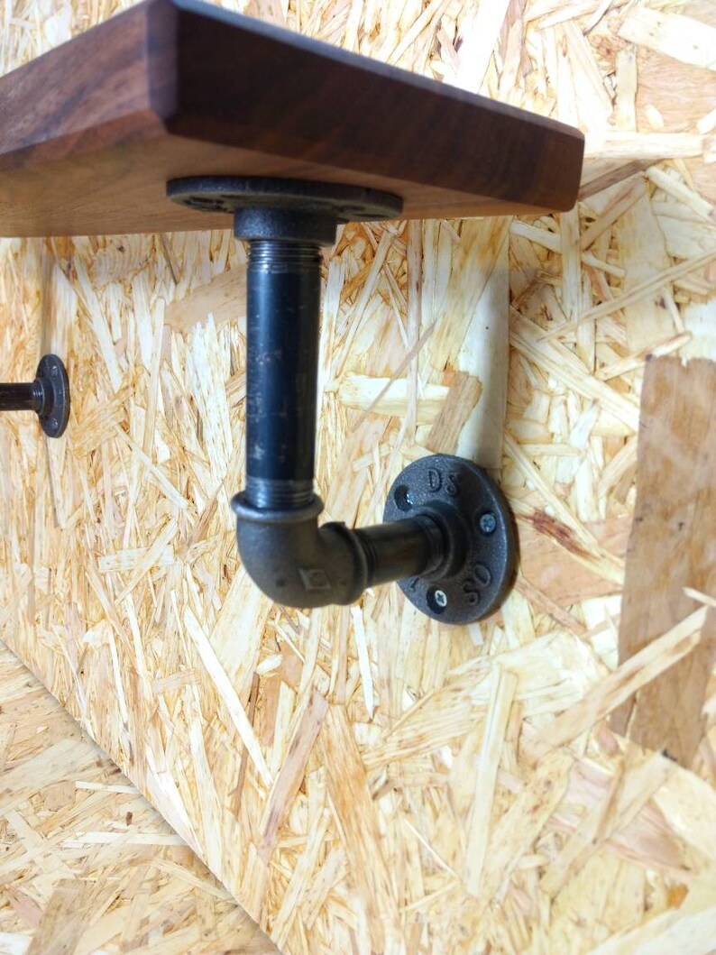 Solid Walnut Pipe Shelf Etsy