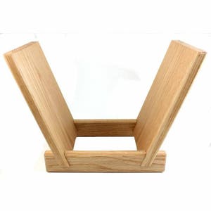 Solid Oak Wood Record Stand - 40 Record Capacity