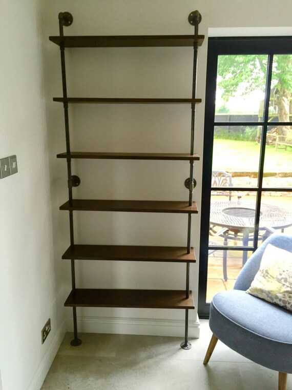 loft style industrial steel pipe bookcase shelving with etsy