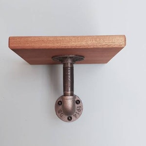 Solid Sapele Shelf with Gas Pipe Bracket