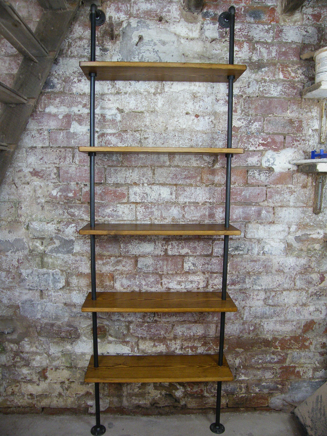 Loft Style Adjustable Industrial Steel Pipe Bookcase Shelving Etsy