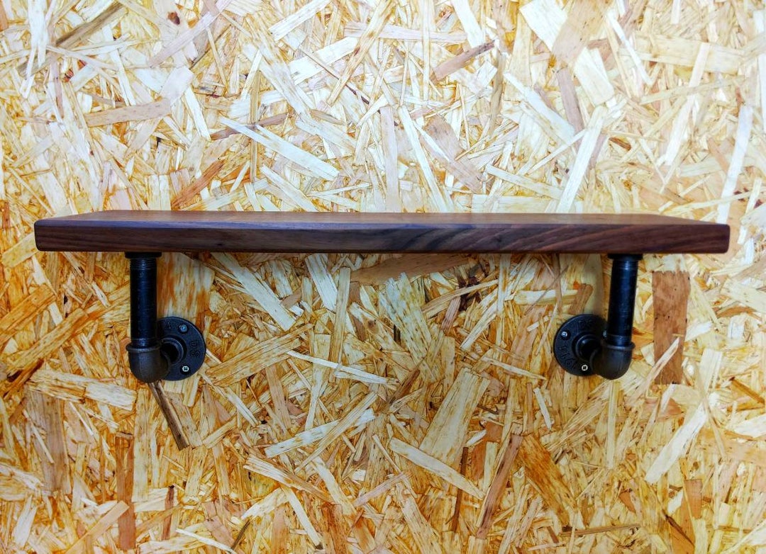 Solid Walnut Pipe Shelf Etsy