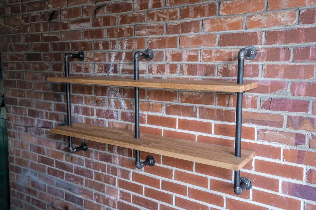 Solid Oak Gas Pipe Shelving Unit Custom Orders Etsy UK