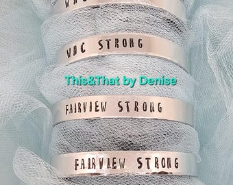 WNC Strong (or Your Community) Hand Stamped Cuff Bracelet