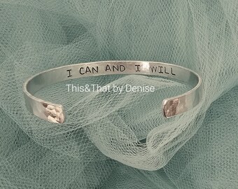 Secret Message Bracelet, Cuff Bracelet, Hand Stamped