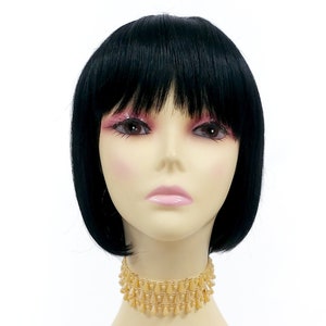 Black Heat Resistant Synthetic Page Boy Short Straight Bob Wig with Bangs [Penny-1]