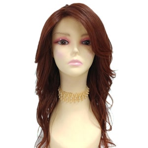 Long 18 inch Mixed Dark and Light Auburn Wig with Premium Heat Resistant Fiber [30-178-Monday-T33/130]