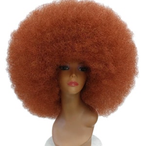 Extra Large Jumbo Auburn Copper Afro Synthetic Costume Wig [xlafro-130 ...