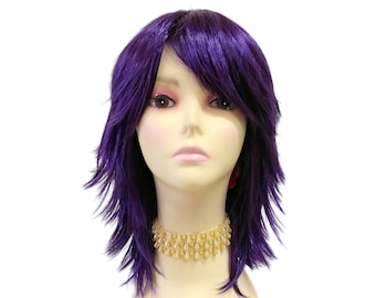 Petite purple Short Double pouf poof wig anime style Cosplay Beehive Costume Sm Petite Purple Short Double Pouf Poof Wig. Anime Cosplay Wig  main image 4