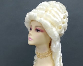 Marie Antoinette Platinum Blonde Costume Wig. Marie-Antoinette perruque Costume Colonial Style Wig [19-122-Marie-613A]