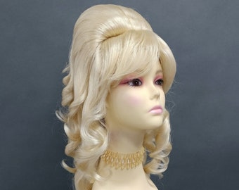 Light Blonde Wavy Beehive Costume Wig [22-143-WvBeehive-613]