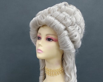 Marie Antoinette Silver Grey Costume Wig. Marie-Antoinette perruque Costume Colonial Style Wig [19-123-Marie-60]