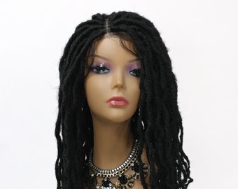 Black Long Spiky 80s Punk Mullet Rockstar Rocker Costume Wig Rock Star Black Wig Silver Tinsel Punk Rocker Superstar 80s  main image 4