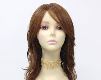 Long 18 inch Light Auburn with Strawberry Blonde Highlights Wavy Wig with Premium Heat Resistant Fiber [30-179-Monday-30/27]