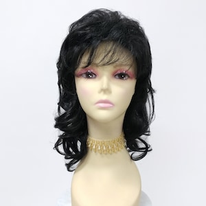 12 Inch Darkest Brown Wavy Layered Synthetic Fashion Wig with Bangs [128-599-Viola-2]