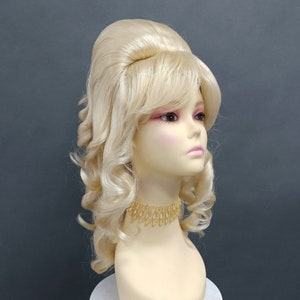 Light Blonde Wavy Beehive Costume Wig [22-143-WvBeehive-613]