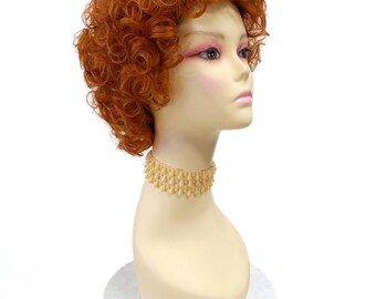Bright Ginger Copper Short Curly Synthetic Wig Heat Resistant Annie Costume [Jaymie-GingerCopper]