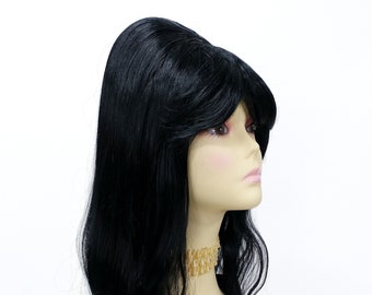 Long 17 inch Straight Black Beehive Costume Wig [20-132-StBeehive-1]
