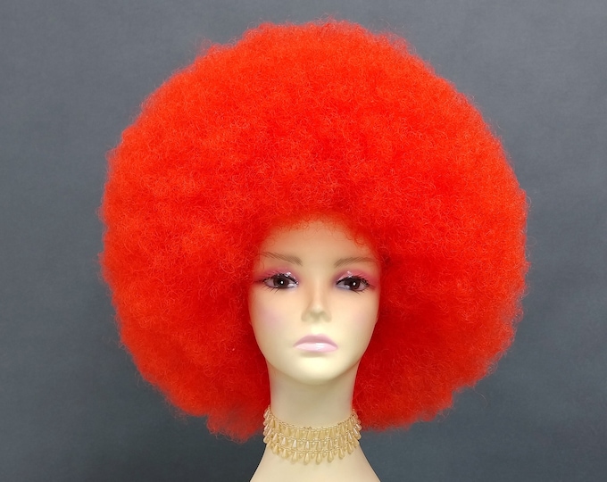 Large Red Afro Synthetic Costume Wig [96-477b-lafro-red] - Etsy