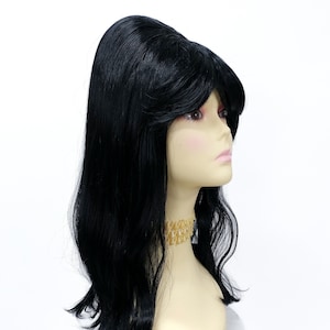 Long 17 inch Straight Black Beehive Costume Wig [20-132-StBeehive-1]